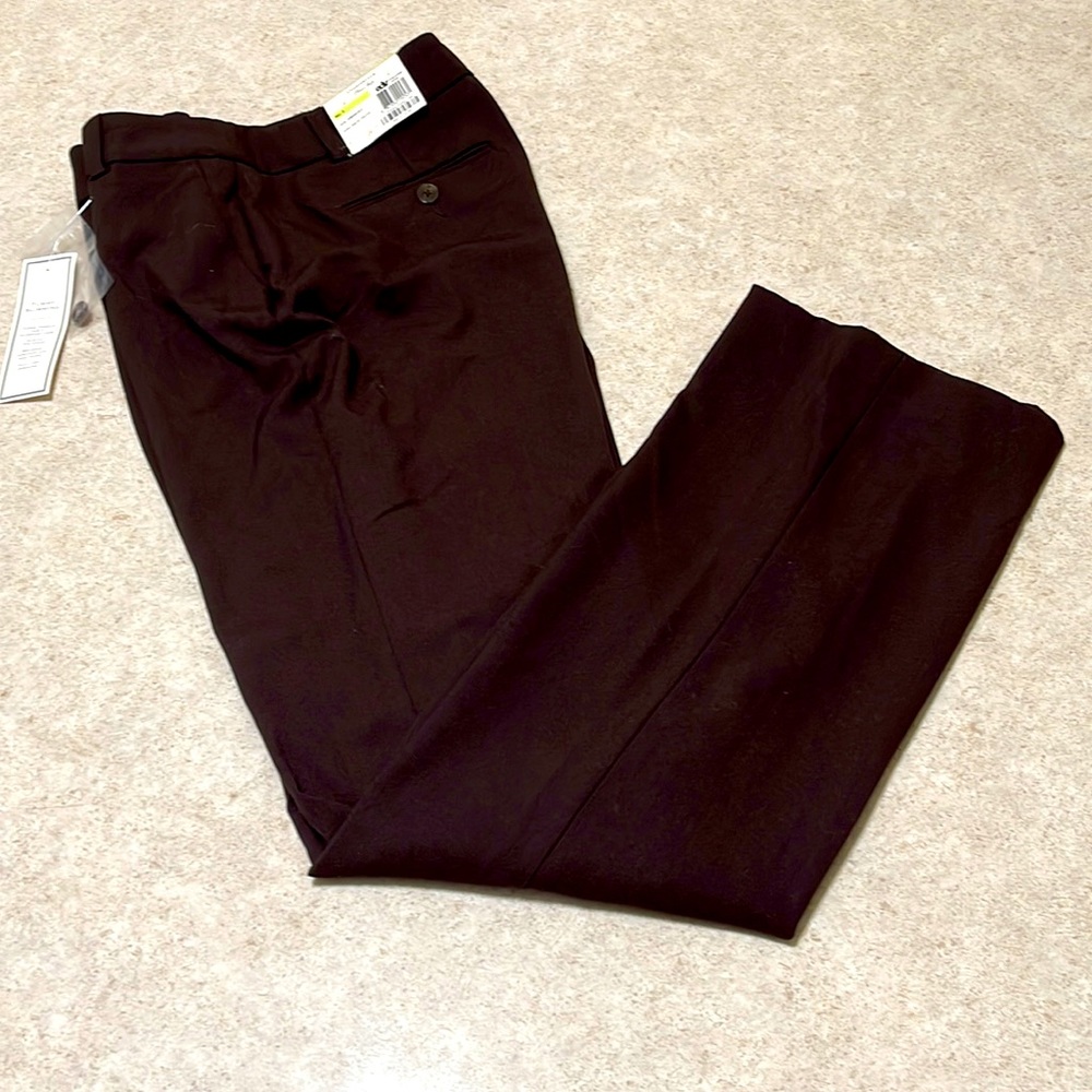 BNWT LADIES CHARTER CLUB CLASSIC FIT RICH  TRUFFLE BROWN TROUSERS